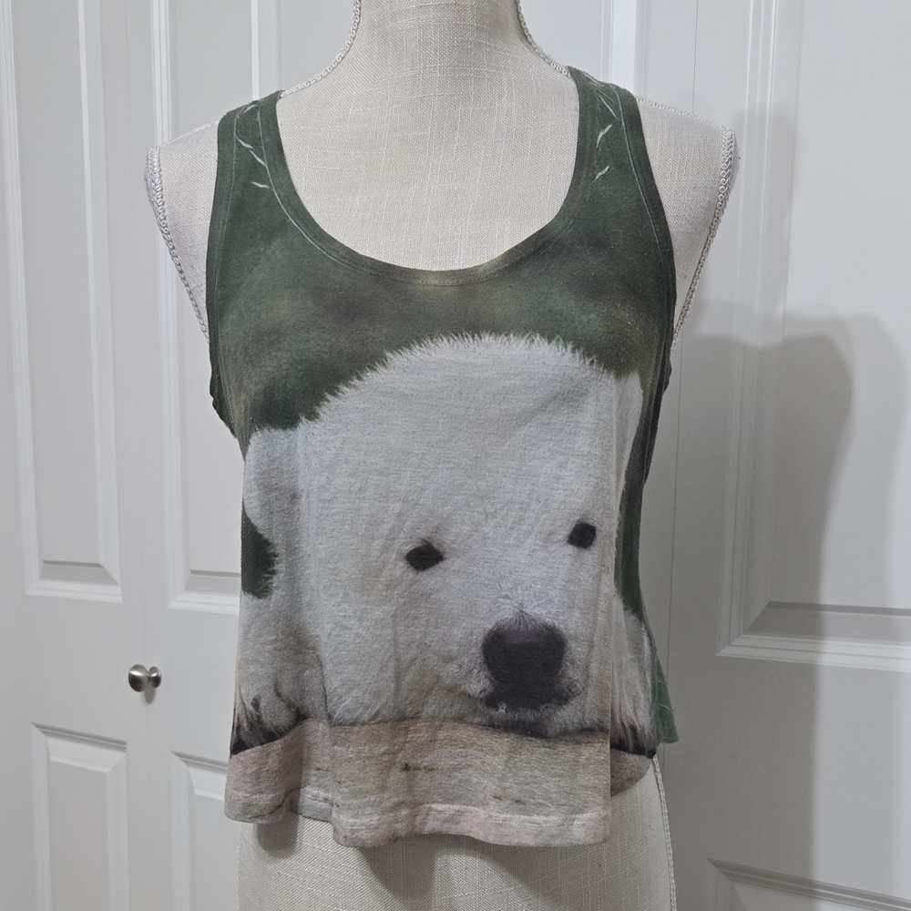 FOREVER 21 LIMITED EDITION Polar Bear Graphic Tank Top Sz S/P